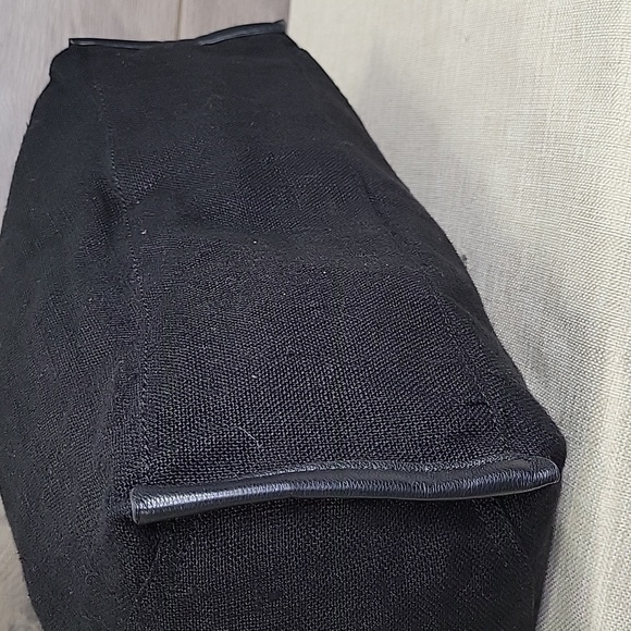 Free People Black Linen Tote Shoulder Bag - Picture 5 of 10